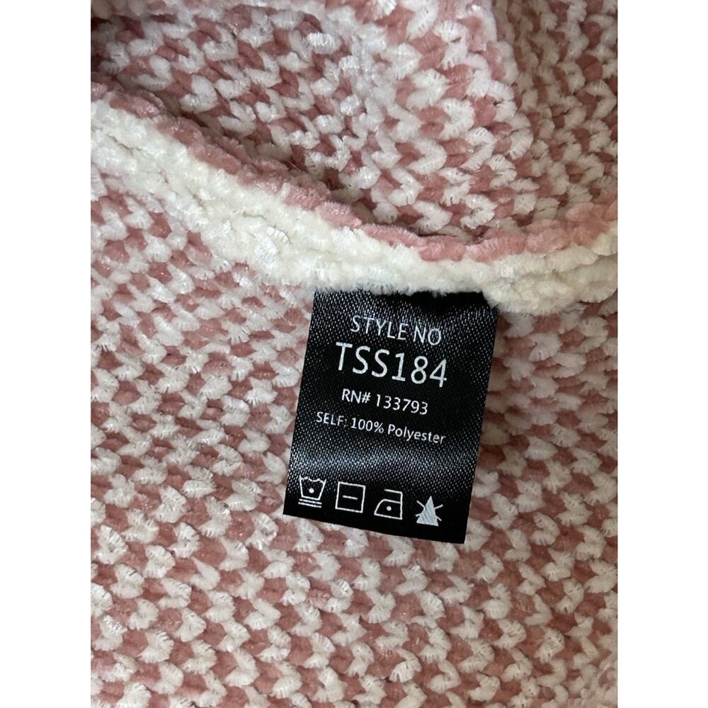 POL Pink White Knit Women’s Sweater Beaded Pearl Details Size M - Picture 7 of 8